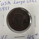 1851 Large cent